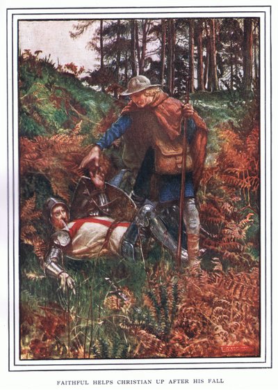 Faithful Helps Christian Up After His Fall by John Byam Liston Shaw